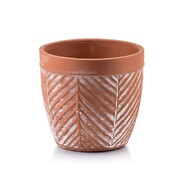 Osłonka ceramiczna ROSITA Ø 13.5x12.5cm naturalna/biała MONDEX