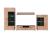 Meblościanka SOLIDO dąb artisan/czarny mat FURNIVAL