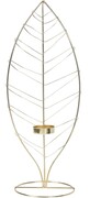 Świecznik metalowy LIŚĆ h38 cm złoty MONDEX