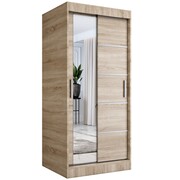Szafa przesuwna MODUO COMFORT 3 90 dąb sonoma z lustrem MKPOL