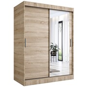 Szafa przesuwna MODUO COMFORT 150 dąb sonoma z lustrem po prawej MKPOL