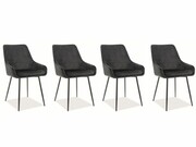 Zestaw krzeseł ALBI VELVET 4 szt czarne SIGNAL