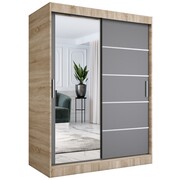 Szafa przesuwna MODUO COMFORT 3 150 dąb sonoma/antracyt z lustrem MKPOL