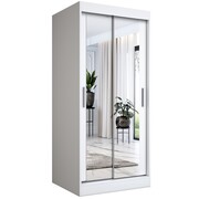 Szafa przesuwna MODUO COMFORT 90 biała mat z dwoma lustrami MKPOL