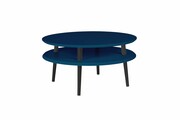 Stolik kawowy UFO Low petrol blue czarne nogi RAGABA