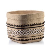 Osłonka ceramiczna ROSITA 19.5x16.5cm naturalna/biała/czarna MONDEX