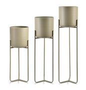 Komplet 3 osłonek na stojaku SWEN BEIGE Ø 19x77cm Ø 19x66cm Ø 19x55cm beżowy MONDEX