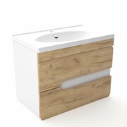 Szafka pod umywalkę LOFT 80 dąb/biały mat 4STOL