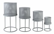 Komplet 4 osłonek metalowych SWEN Ø 25x46 Ø 18,5x37,5cm Ø 17x30,5 Ø 11,5x22cm szarych MONDEX