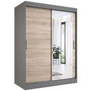 Szafa przesuwna MODUO COMFORT 150 antracyt/dąb sonoma z lustrem po prawej MKPOL