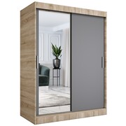 Szafa przesuwna MODUO COMFORT 150 dąb sonoma/antracyt z lustrem po lewej MKPOL