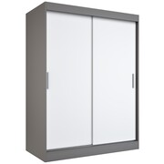 Szafa przesuwna MODUO COMFORT 150 antracyt/biała mat gładka MKPOL