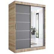 Szafa przesuwna MODUO COMFORT 2 150 dąb sonoma/antracyt z lustrem MKPOL