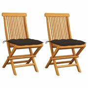 Zestaw 2 krzesła ogrodowe drewniane ALBA teak/brązowe VIDAXL