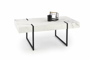 Ława BLANCA 110x60 biały marmur/czarna HALMAR