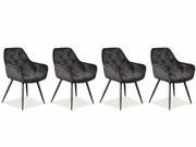 Zestaw krzeseł CHERRY VELVET 4 szt czarne SIGNAL