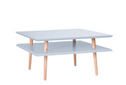 Stolik kawowy SQUARE LOW 68x68 jasnoszary kwadratowy RAGABA