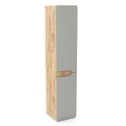 Szafka łazienkowa LOFT 35 wysoka z koszem szary mat/dąb 4STOL