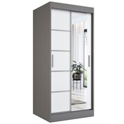 Szafa przesuwna MODUO COMFORT 2 90 antracyt/biała mat z lustrem MKPOL