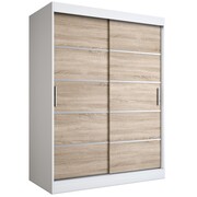 Szafa przesuwna MODUO COMFORT 150 biała mat/dąb sonoma z listwami MKPOL