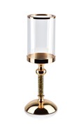 Świecznik szklany CHANTAL ⌀12x33,5 cm złoty MONDEX