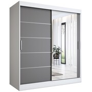 Szafa przesuwna MODUO COMFORT 2 180 biała mat/antracyt z lustrem MKPOL
