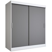 Szafa przesuwna MODUO COMFORT 180 biała mat/antracyt gładka MKPOL