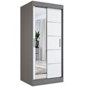 Szafa przesuwna MODUO COMFORT 3 90 antracyt/biała mat z lustrem MKPOL