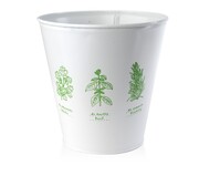 Osłonka metalowa ZIOŁA Ø 15xh15cm biała/zielona MONDEX