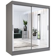 Szafa przesuwna MODUO COMFORT 180 antracyt/biała mat z dwoma lustrami MKPOL