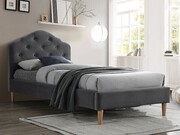 Łóżko CHLOE VELVET 90x200 szare SIGNAL