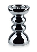 Świecznik szklany RITA GREY ⌀12x20,5 cm srebrny MONDEX