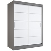 Szafa przesuwna MODUO COMFORT 150 antracyt/biała mat z listwami MKPOL