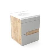 Szafka pod umywalkę LOFT 50 szary mat/dąb 4STOL