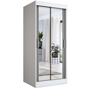 Szafa przesuwna MODUO COMFORT 90 biała mat/antracyt z dwoma lustrami MKPOL