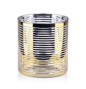 Świecznik szklany RITA GOLDEN ⌀11x14 cm złoty MONDEX