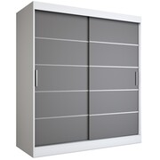 Szafa przesuwna MODUO COMFORT 180 biała mat/antracyt z listwami MKPOL