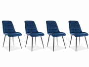 Zestaw krzeseł CHIC VELVET 4 szt granatowe SIGNAL