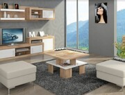 Ława SUPRA 1 80x80 dąb sonoma/biały połysk VIVALDI