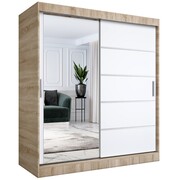Szafa przesuwna MODUO COMFORT 3 180 dąb sonoma/biała mat z lustrem MKPOL