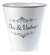 Osłonka metalowa CHIC & VINTAGE Ø 17x17cm biała MONDEX