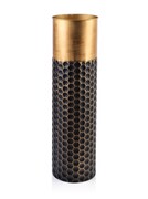 Wazon metalowy RORY ⌀19x70 cm czarny/złoty MONDEX