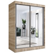 Szafa przesuwna MODUO COMFORT 150 dąb sonoma/antracyt z dwoma lustrami MKPOL