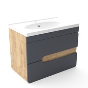 Szafka pod umywalkę LOFT 80 grafit mat/dąb 4STOL