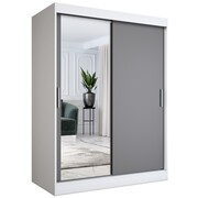 Szafa przesuwna MODUO COMFORT 150 biała mat/antracyt z lustrem po lewej MKPOL