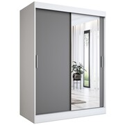 Szafa przesuwna MODUO COMFORT 150 biała mat/antracyt z lustrem po prawej MKPOL