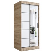 Szafa przesuwna MODUO COMFORT 2 90 dąb sonoma/biała mat z lustrem MKPOL