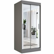 Szafa przesuwna MODUO COMFORT 90 antracyt/biała mat z dwoma lustrami MKPOL