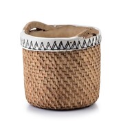 Osłonka ceramiczna ROSITA Ø 17xh17cm naturalna/biała MONDEX