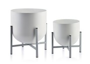 Komplet 2 osłonek metalowych SWEN Ø 24x26cm Ø 18.5x21cm biały/szary MONDEX